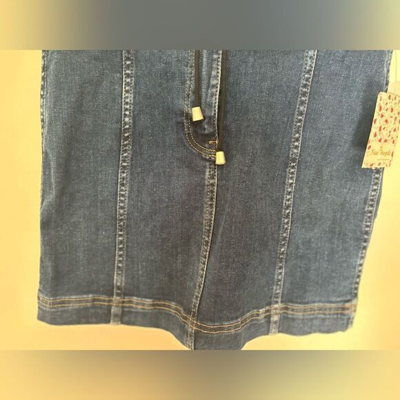 NWT Free People denim lace up skirt size 0 97 % cotton - Picture 6 of 7